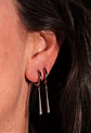 Argollas largas plateadas Zora 10mm  titanio ASTM F136 - Miniatura 10