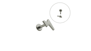 Piercing labret rayo barra 6mm 16G titanio ASTM F136