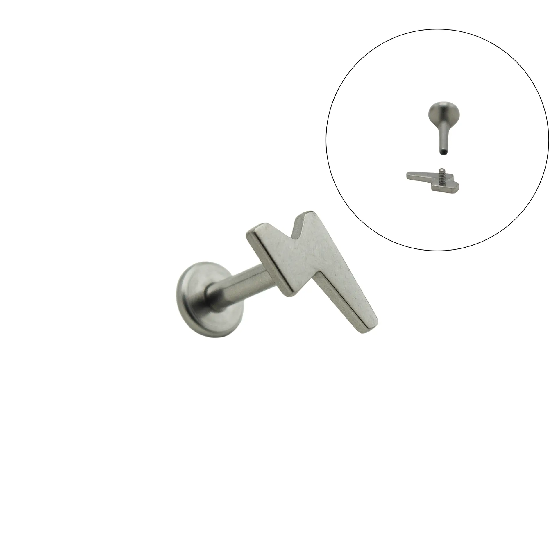 Piercing labret rayo barra 6mm 16G titanio ASTM F136 1