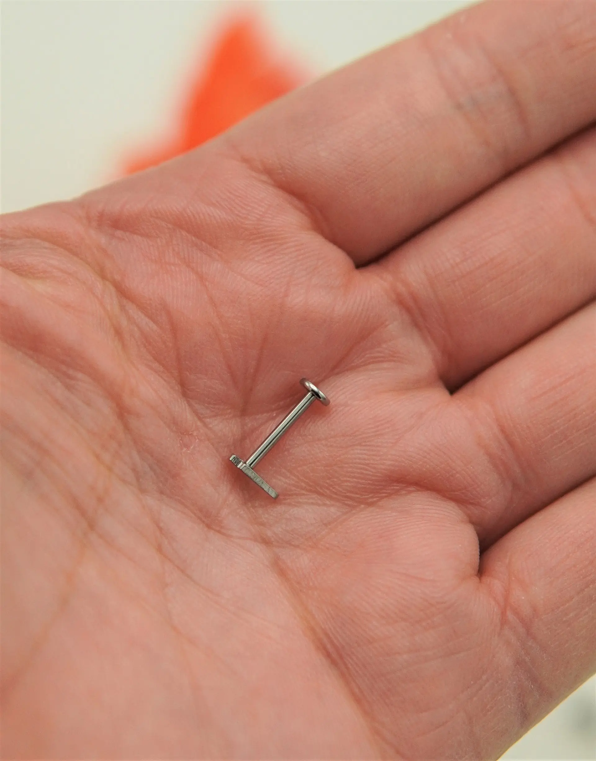 Piercing labret rayo barra 10mm 16G titanio ASTM F136 5
