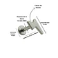 Piercing labret rayo barra 10mm 16G titanio ASTM F136 - Miniatura 4
