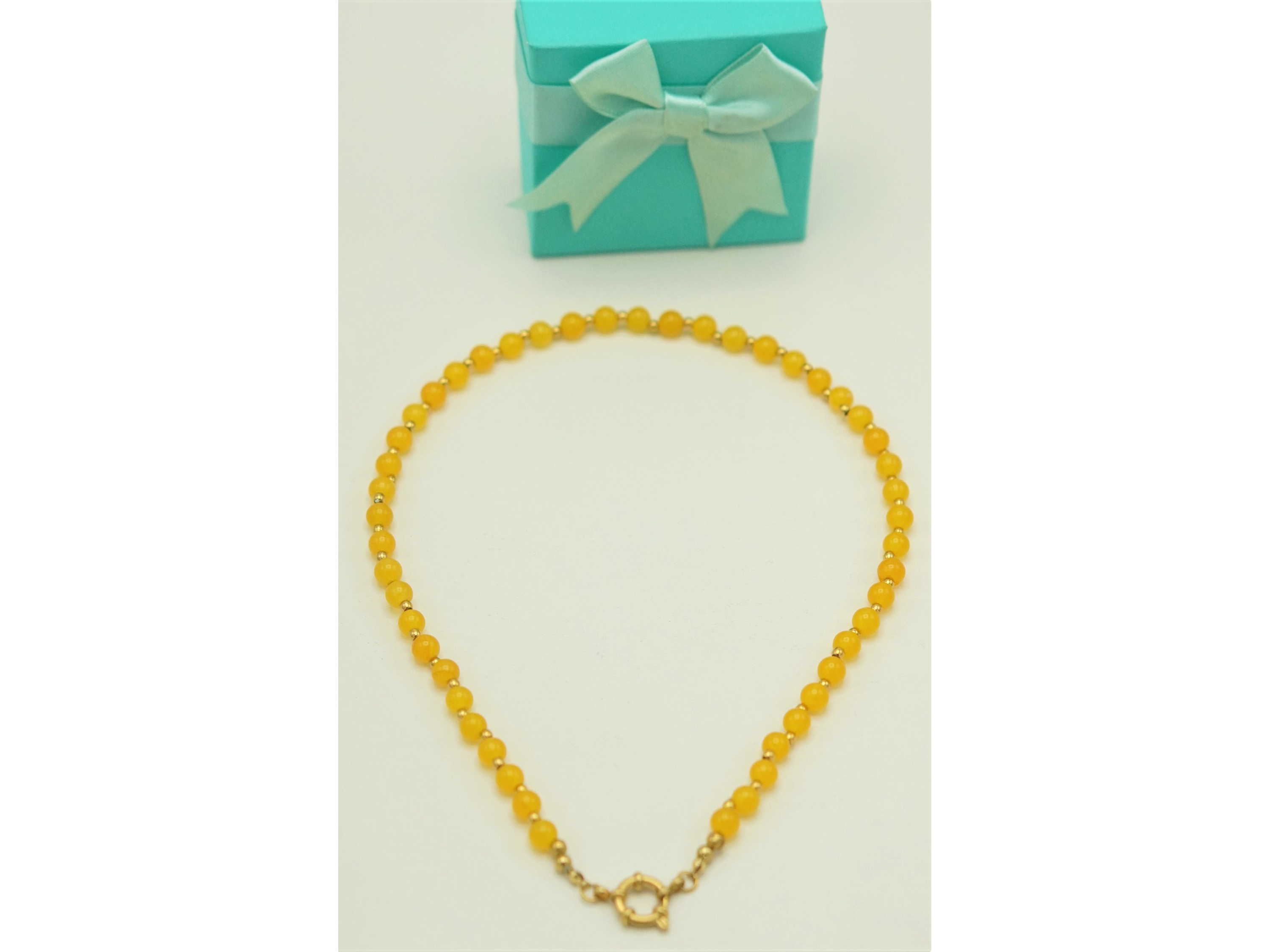 Collar gargantilla Aragonita 6mm chapado en oro 18k Terranova 6