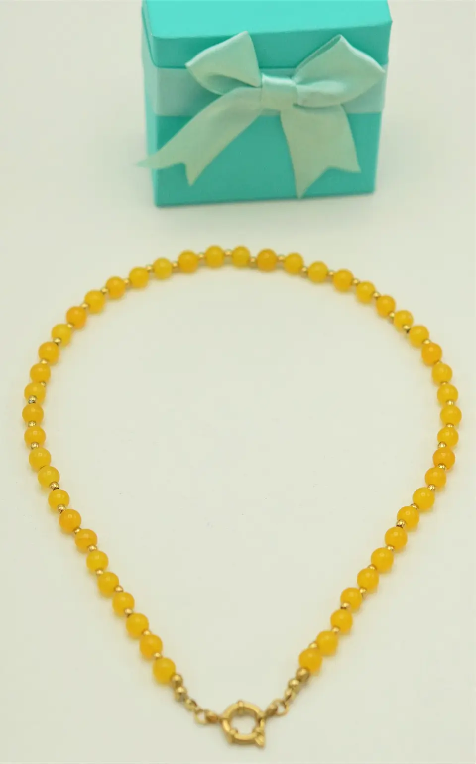 Collar gargantilla Aragonita 6mm chapado en oro 18k Terranova 6