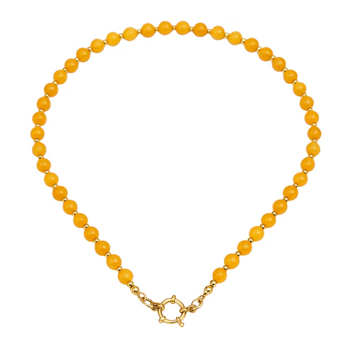 Collar gargantilla Aragonita 6mm chapado en oro 18k Terranova