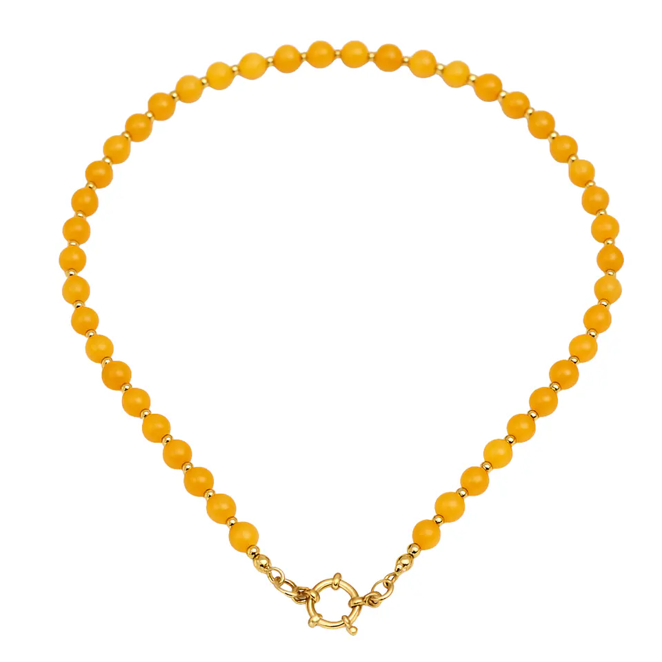 Collar gargantilla Aragonita 6mm chapado en oro 18k Terranova 1