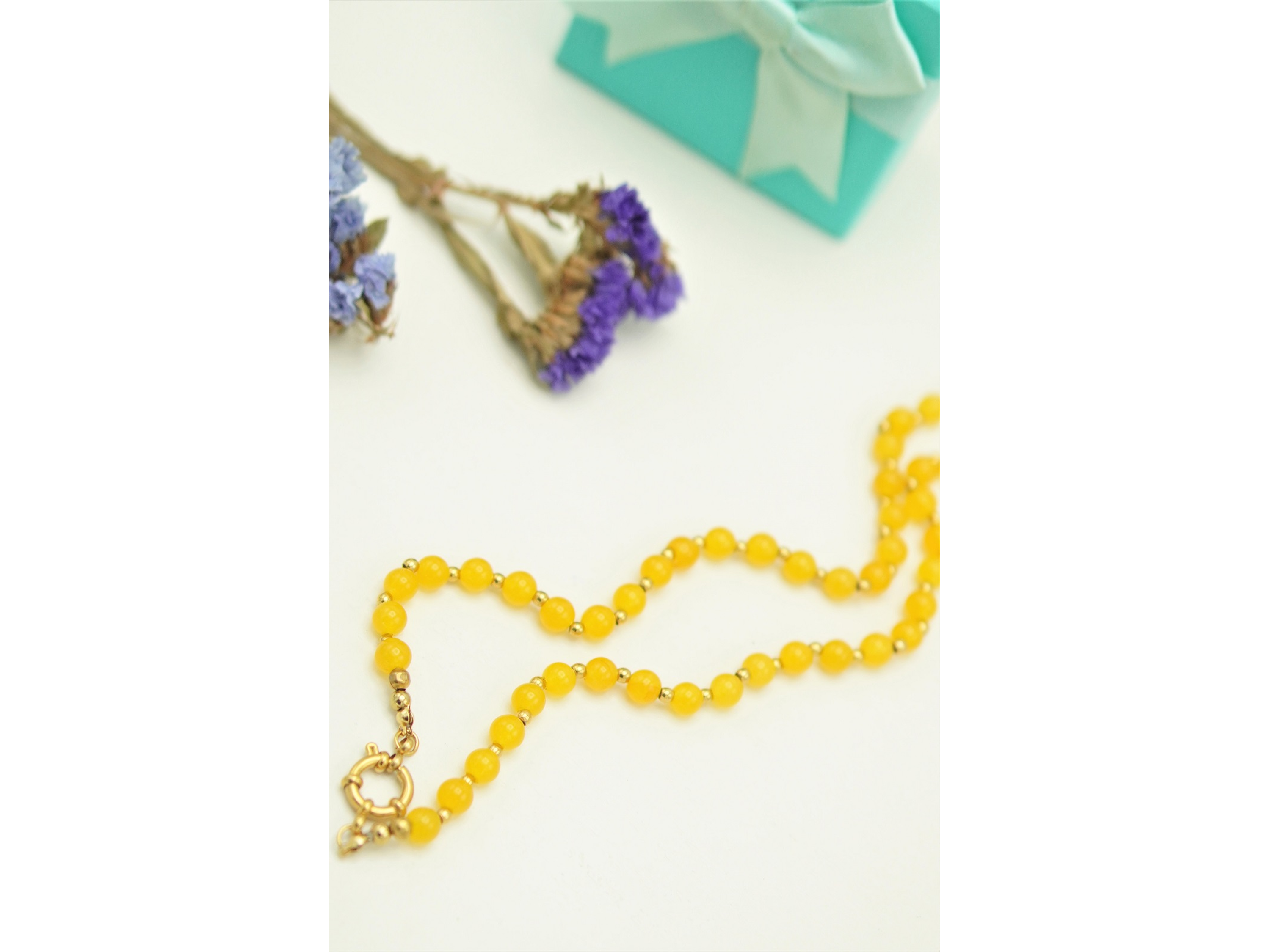 Collar gargantilla Aragonita 6mm chapado en oro 18k Terranova 9