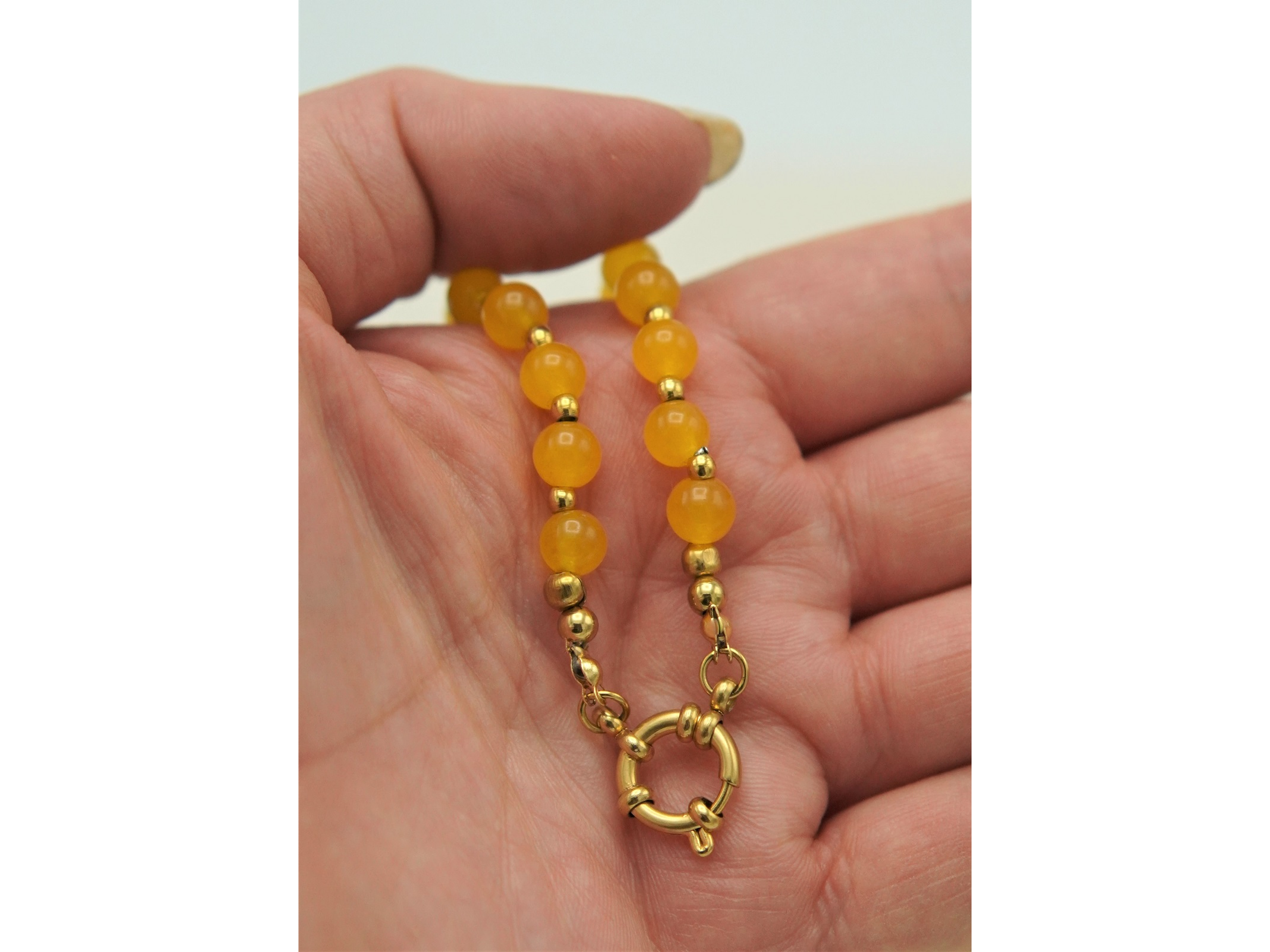 Collar gargantilla Aragonita 6mm chapado en oro 18k Terranova 5