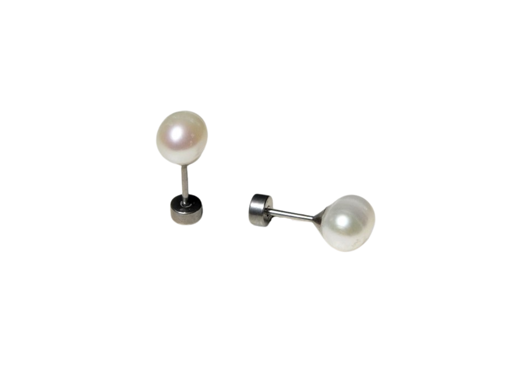 Aros Muriel perlas de rio 7mm titanio ASTM F136 Riviere 1