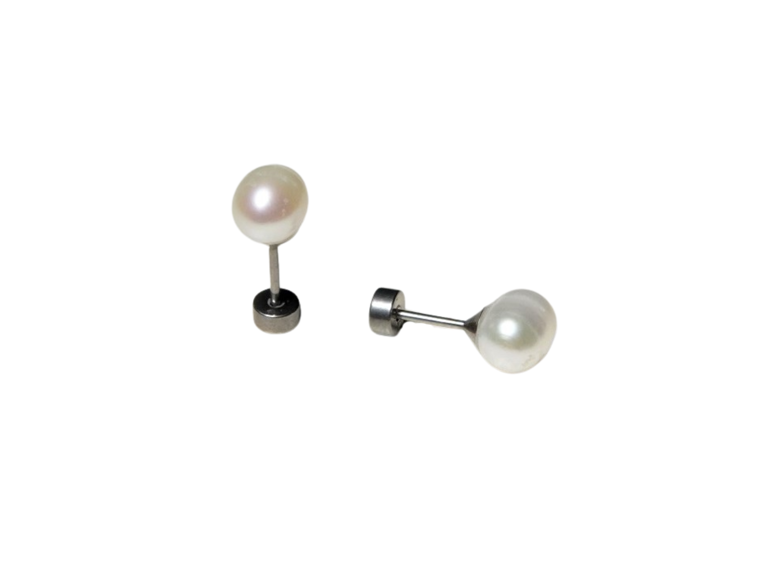 Aros Muriel perlas de rio 7mm titanio ASTM F136 Riviere 1