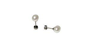 Aros Muriel perlas de rio 7mm titanio ASTM F136 Riviere