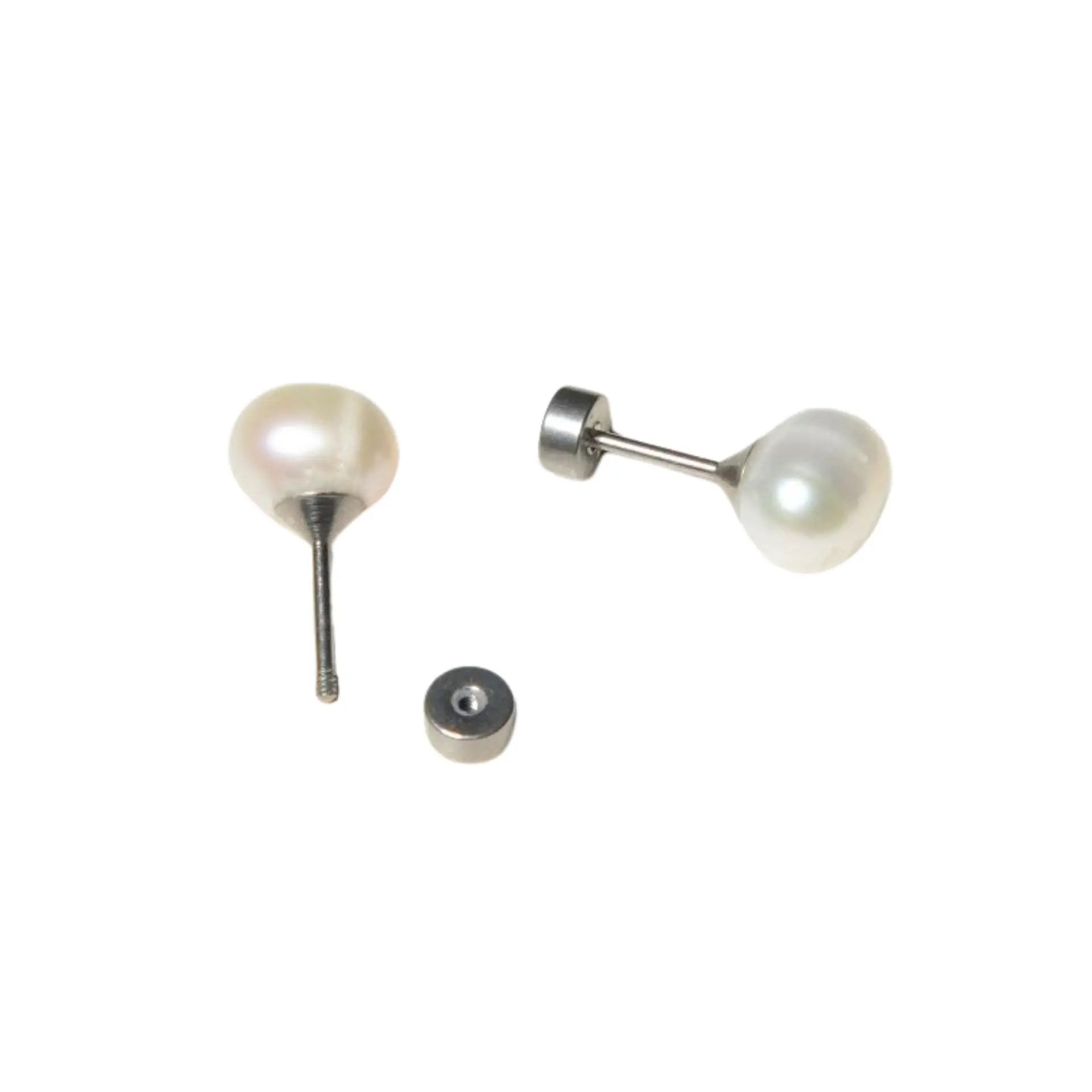Aros Muriel perlas de rio 7mm titanio ASTM F136 Riviere 7
