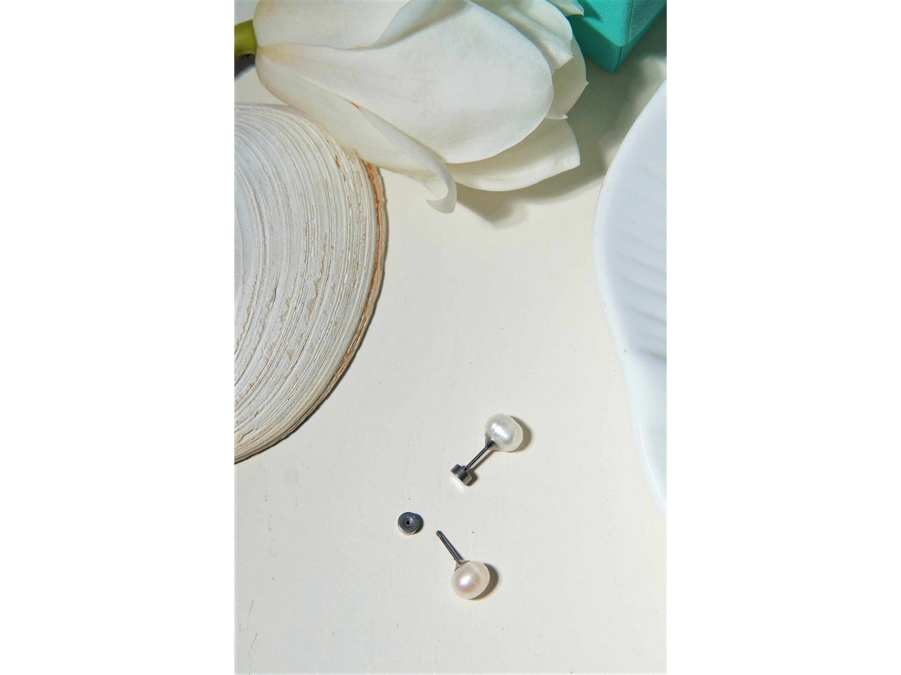 Aros Muriel perlas de rio 7mm titanio ASTM F136 Riviere 6