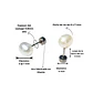 Aros Muriel perlas de rio 7mm titanio ASTM F136 Riviere - Miniatura 3