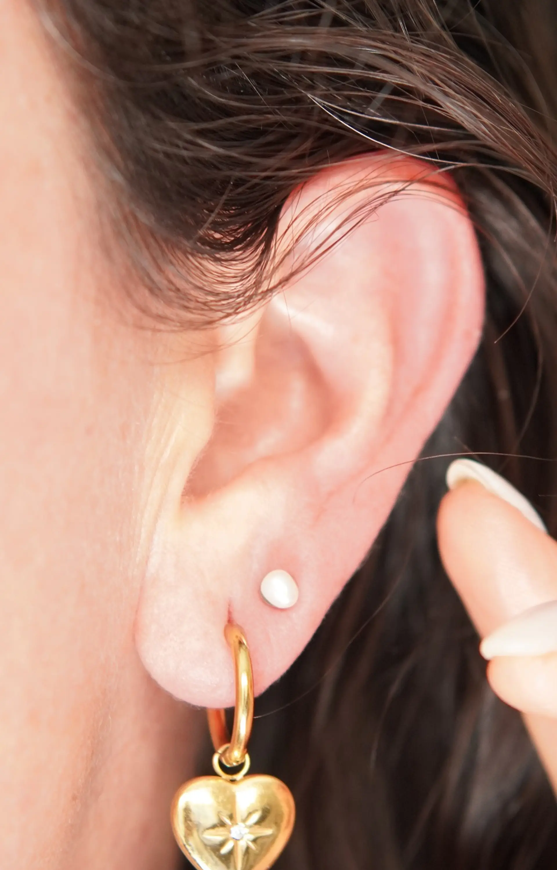 Aros Marisa perlas de rio 3mm titanio ASTM F136 Riviere 8