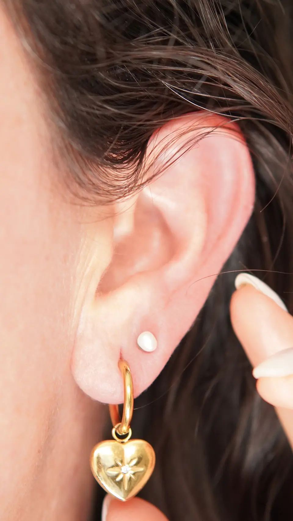 Aros Marisa perlas de rio 3mm titanio ASTM F136 Riviere 8