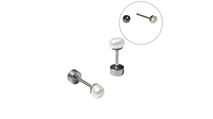 Aros Marisa perlas de rio 3mm titanio ASTM F136 Riviere