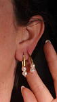 Aros Ula perlas de rio chapadas en oro 18k Riviere - Miniatura 3