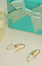 Aros Ula perlas de rio chapadas en oro 18k Riviere - Miniatura 7