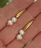 Aros Ula perlas de rio chapadas en oro 18k Riviere - Miniatura 5