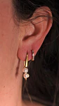 Aros Ula perlas de rio chapadas en oro 18k Riviere - Miniatura 8