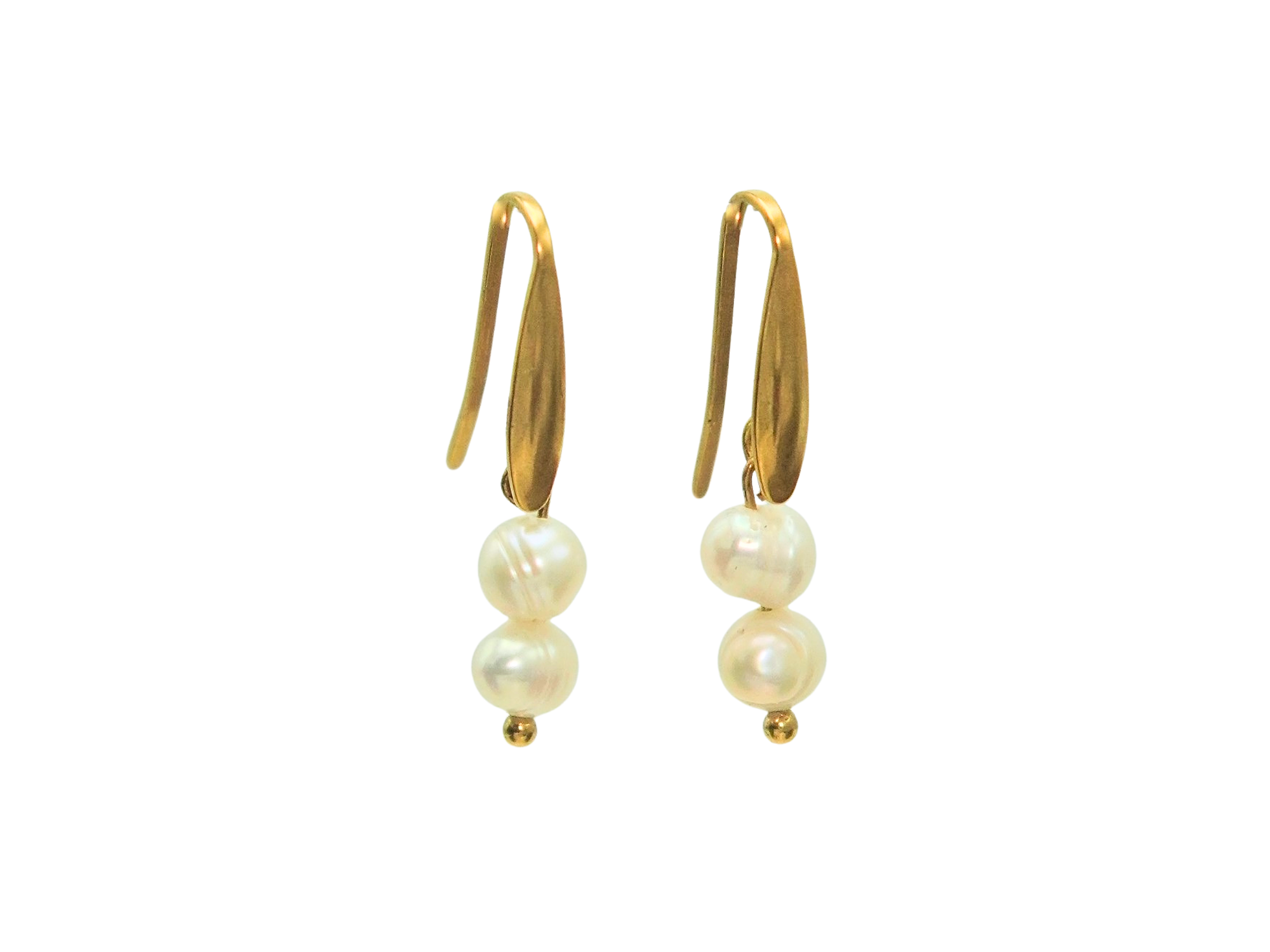 Aros Ula perlas de rio chapadas en oro 18k Riviere 1