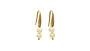 Aros Ula perlas de rio chapadas en oro 18k Riviere