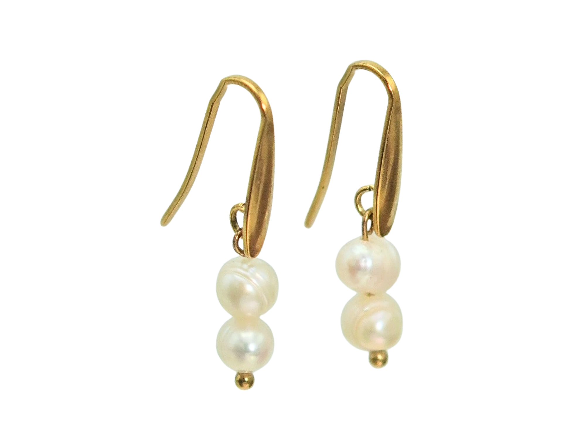 Aros Ula perlas de rio chapadas en oro 18k Riviere 9