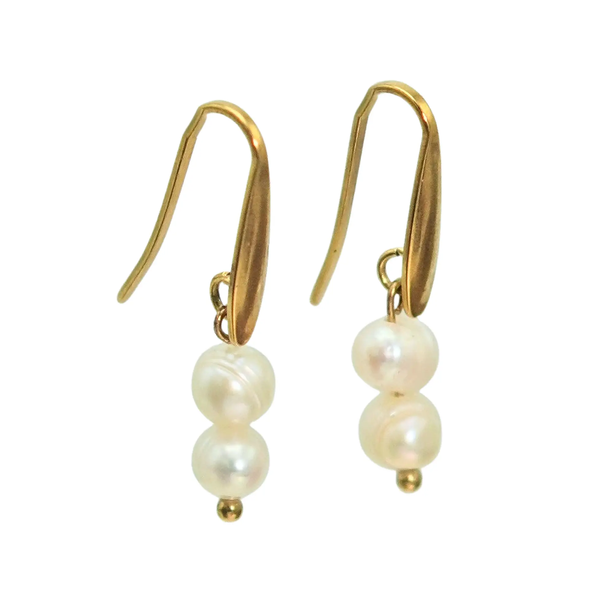 Aros Ula perlas de rio chapadas en oro 18k Riviere 9