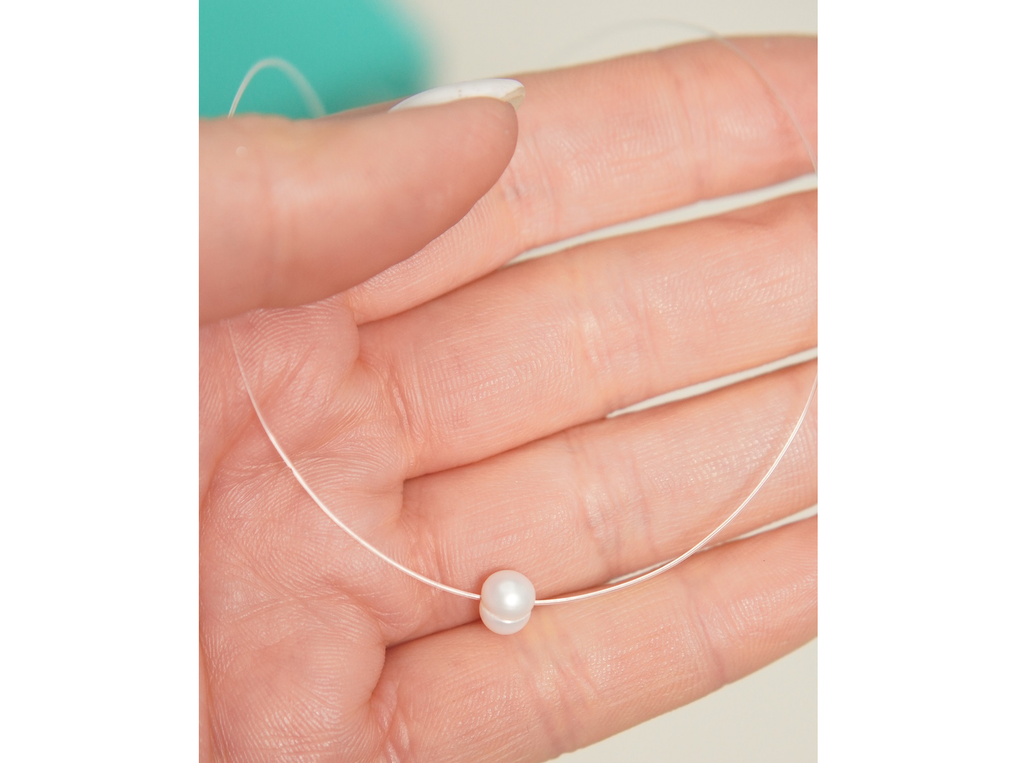 Gargantilla Nylon Meredith perla de rio Chapado en oro Riviere 5