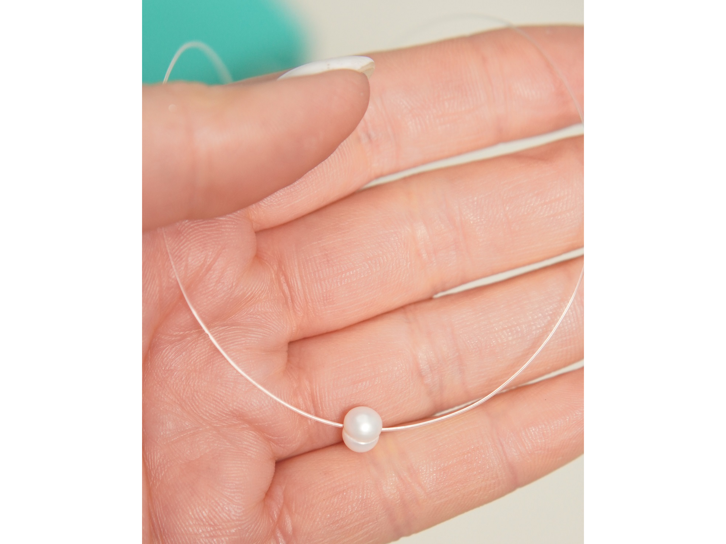 Gargantilla Nylon Meredith perla de rio Chapado en oro Riviere 5