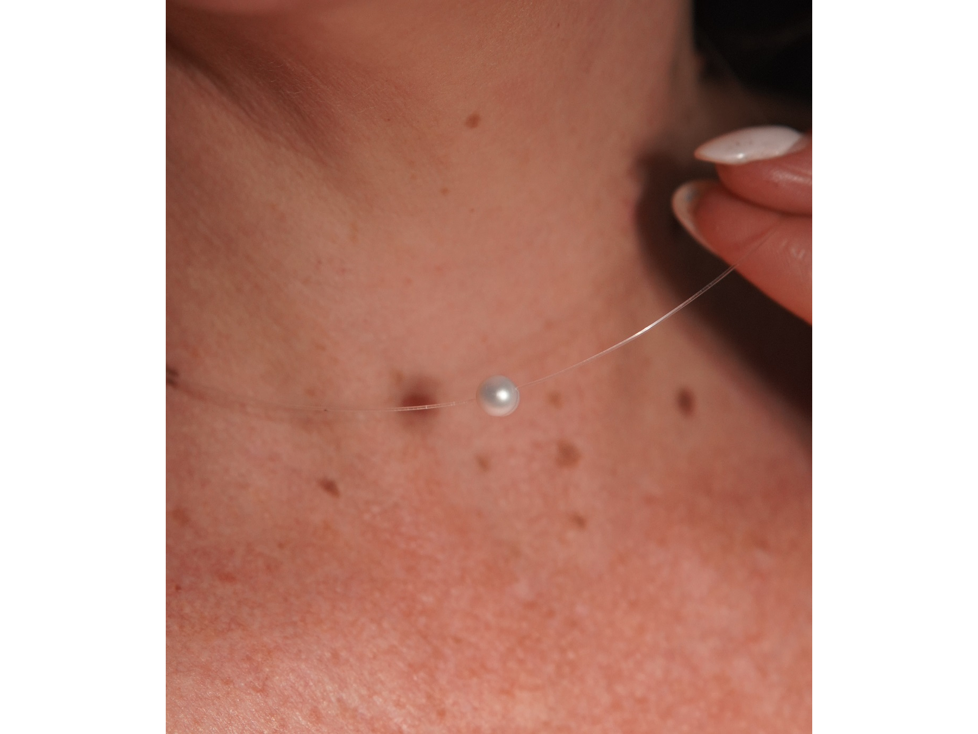 Gargantilla Nylon Meredith perla de rio Chapado en oro Riviere 3