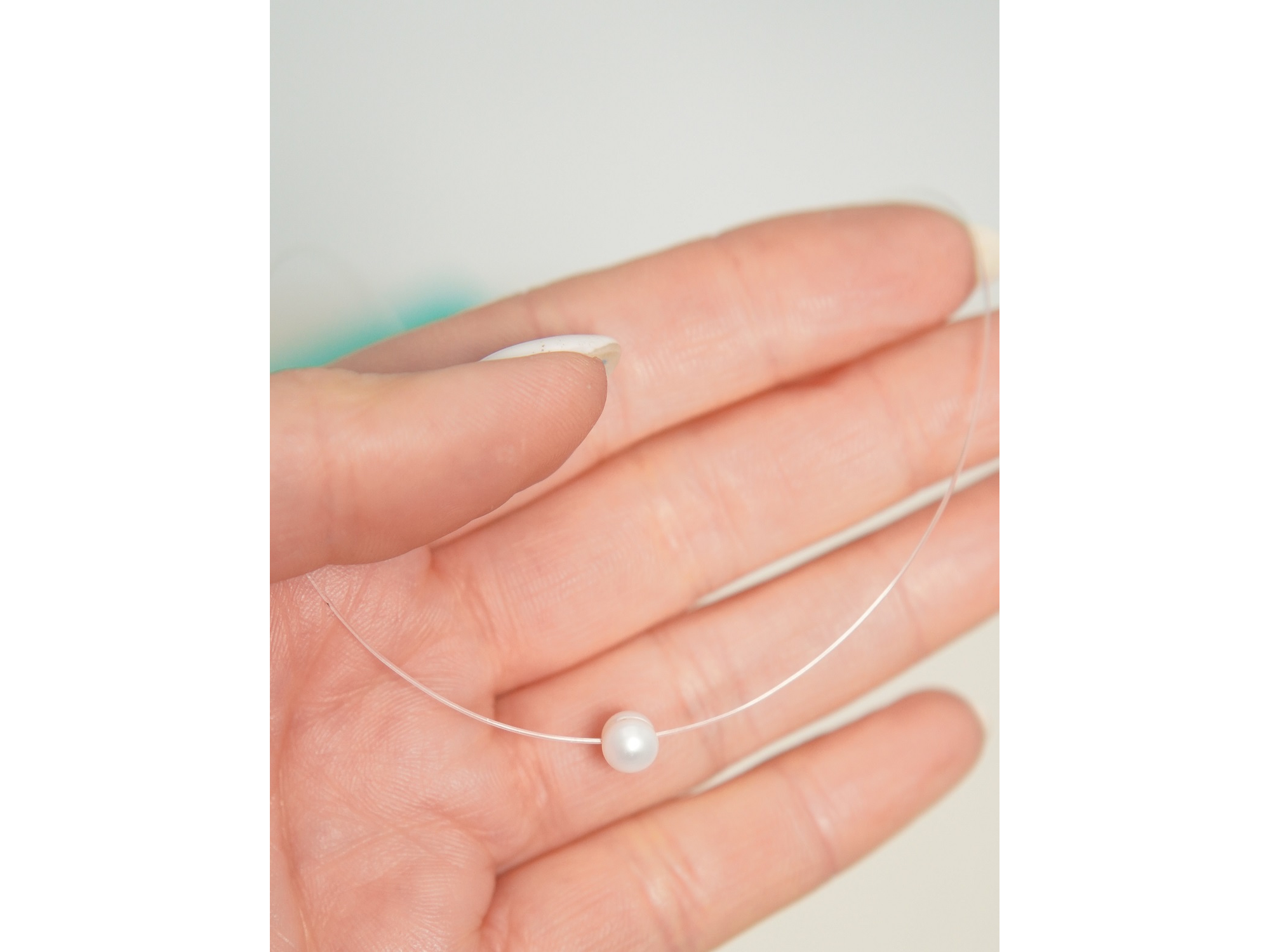 Gargantilla Nylon Meredith perla de rio Chapado en oro Riviere 7