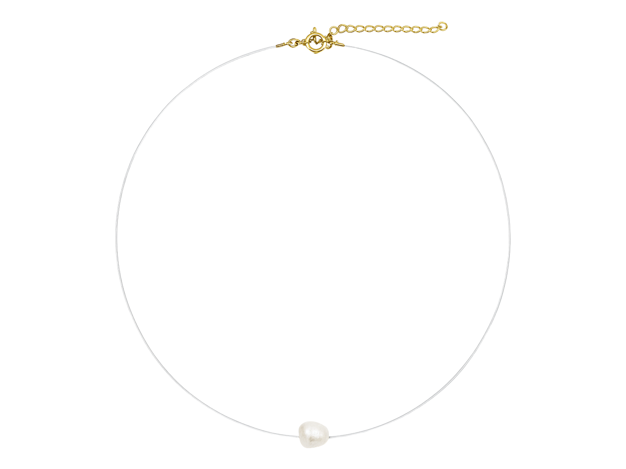 Gargantilla Nylon Meredith perla de rio Chapado en oro Riviere 1