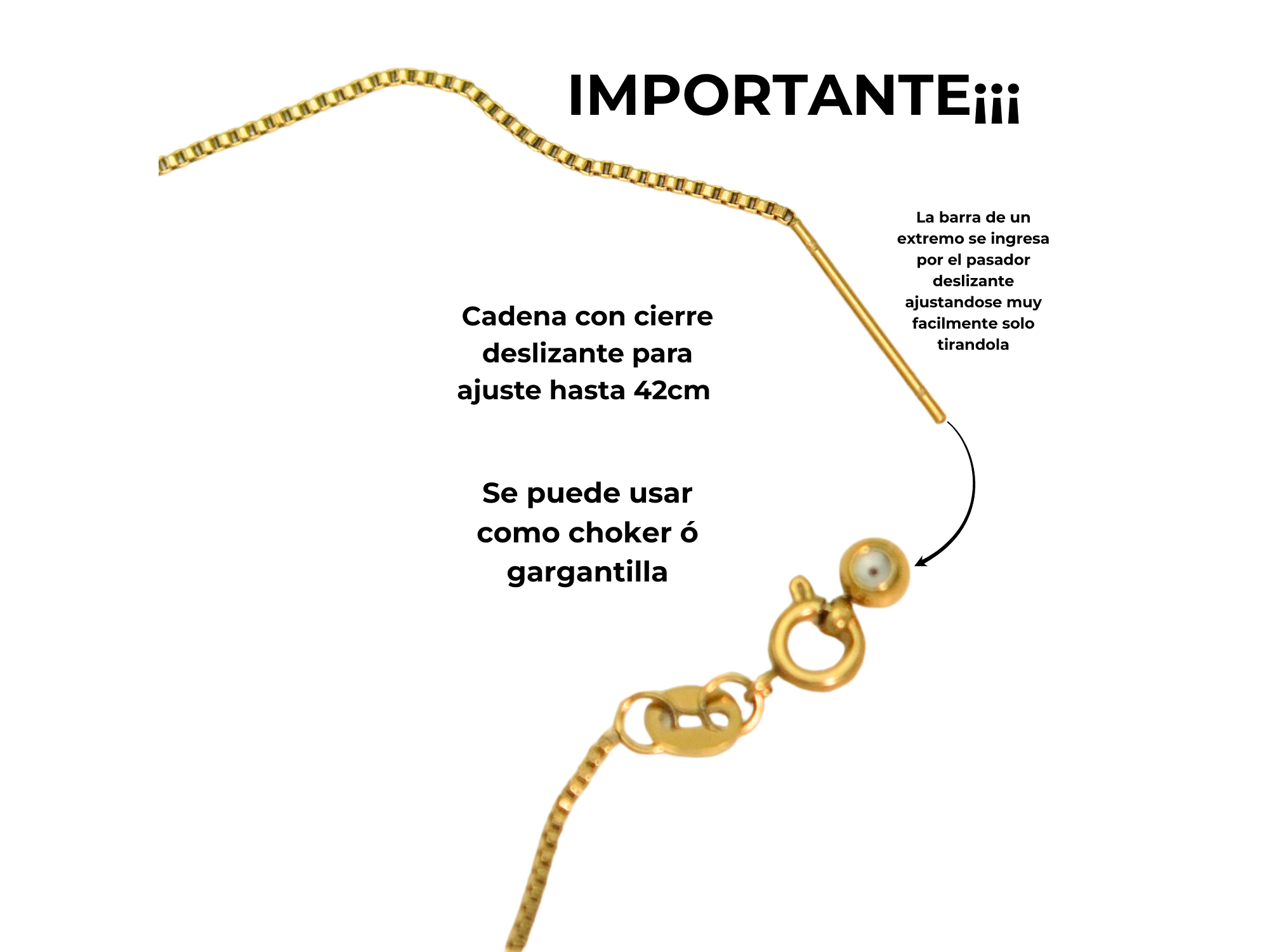 Collar ajustable Nerea perla de rio chapado en oro Riviere 3