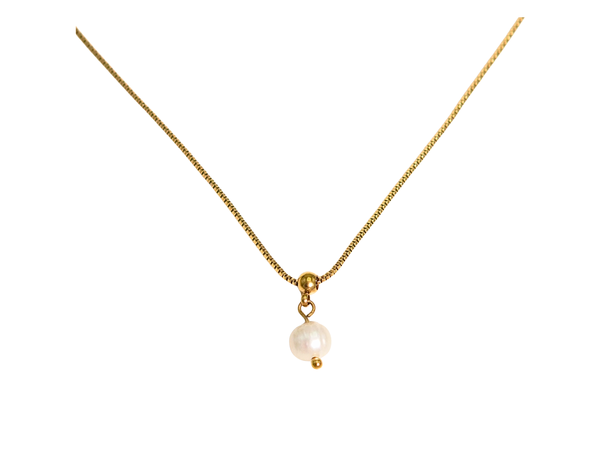 Collar ajustable Nerea perla de rio chapado en oro Riviere 1