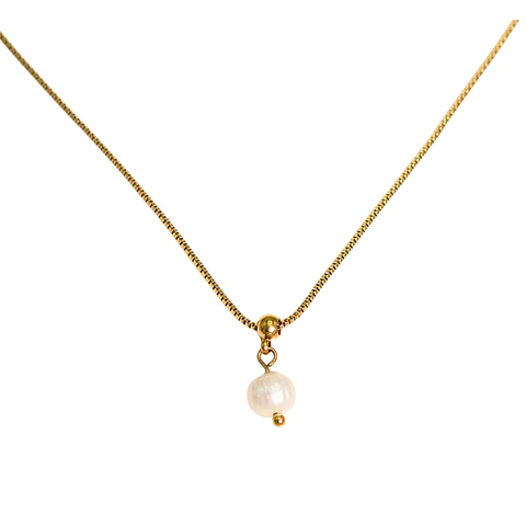 Collar ajustable Nerea perla de rio chapado en oro Riviere