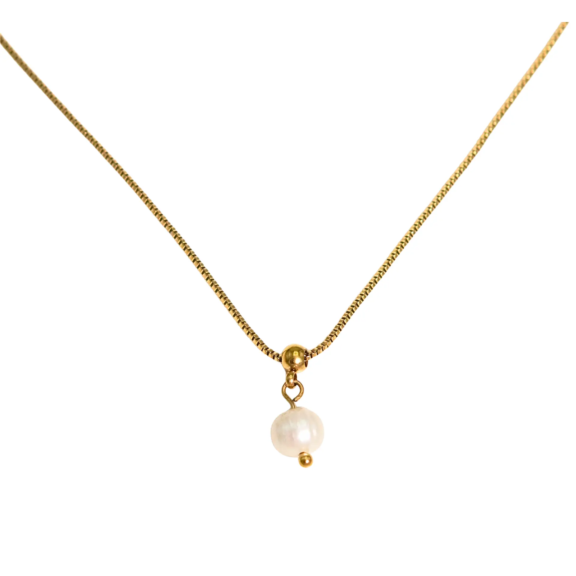 Collar ajustable Nerea perla de rio chapado en oro Riviere 1
