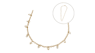 Collar largo 80cm ajustable Talasa zirconias y perlas chapado en oro Riviere