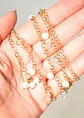 Collar largo 80cm ajustable Talasa zirconias y perlas chapado en oro Riviere - Miniatura 10