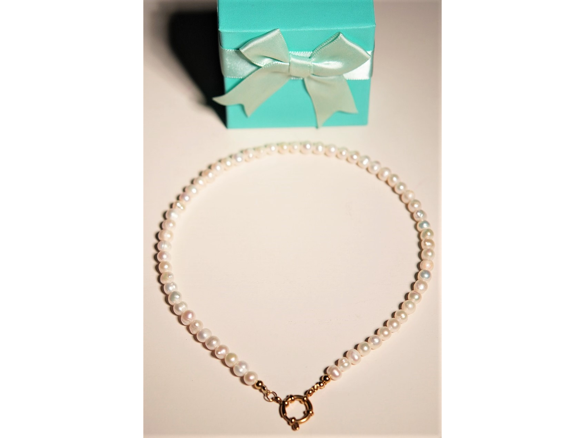 Gargantilla choker perlas naturales de rio chapado en oro 18k Riviere 2