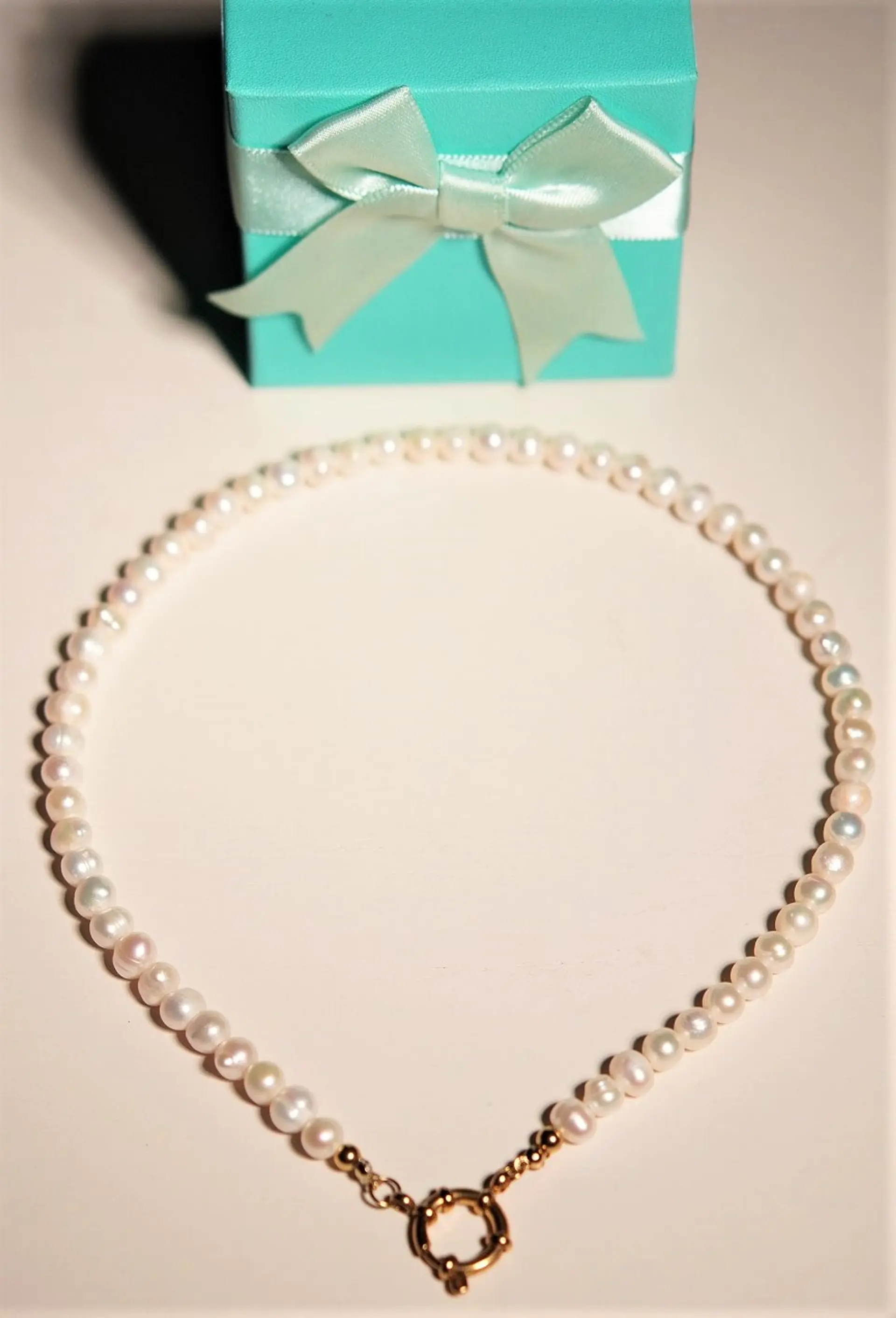 Gargantilla choker Cordelia perlas naturales de rio chapado en oro 18k Riviere 2