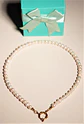 Gargantilla choker Cordelia perlas naturales de rio chapado en oro 18k Riviere - Miniatura 2