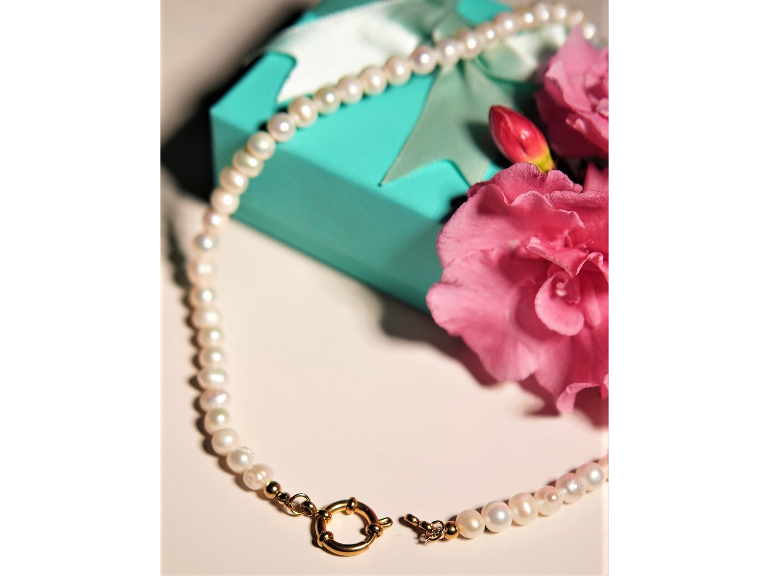 Gargantilla choker perlas naturales de rio chapado en oro 18k Riviere 6