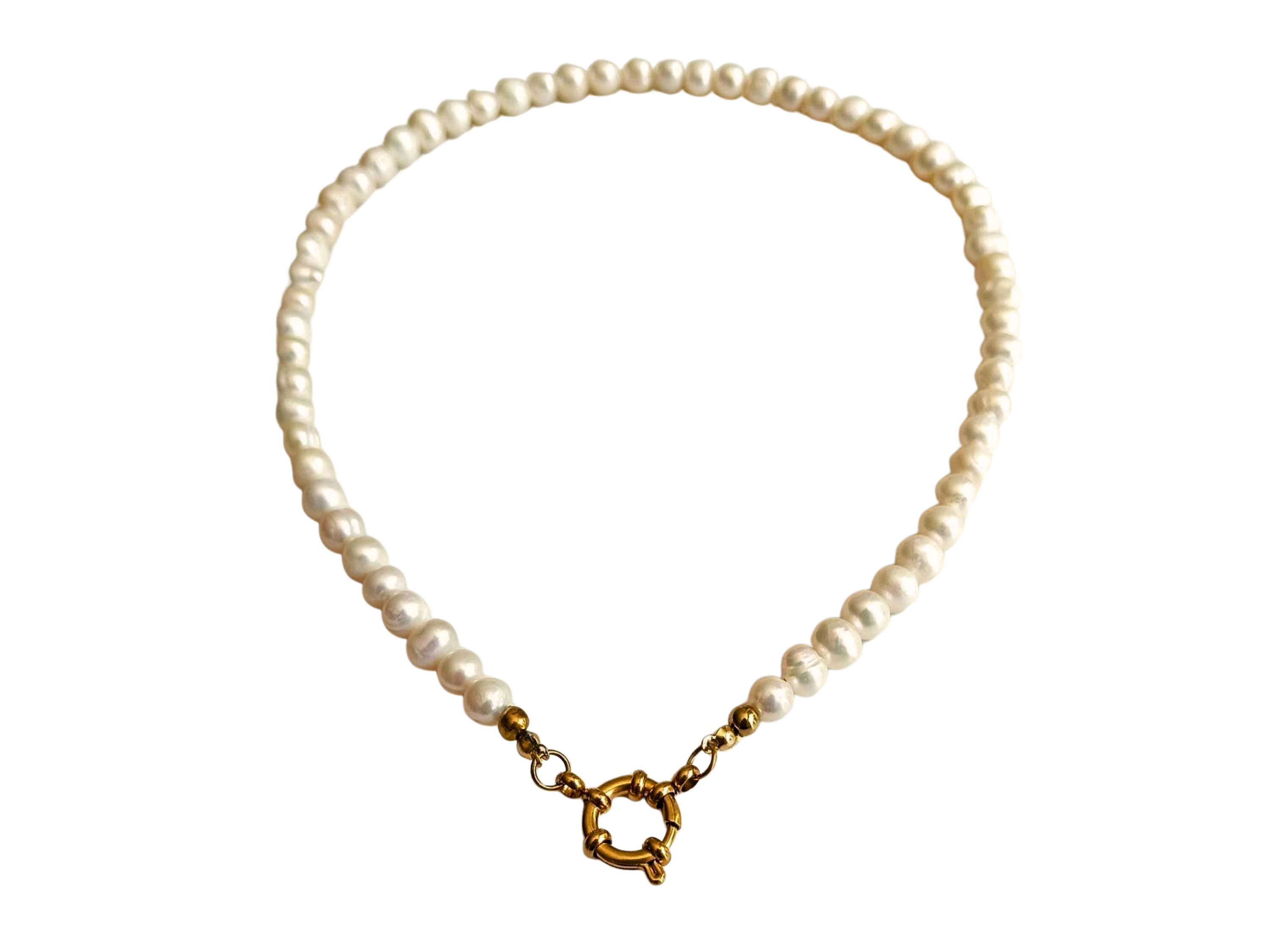 Gargantilla choker perlas naturales de rio chapado en oro 18k Riviere 1