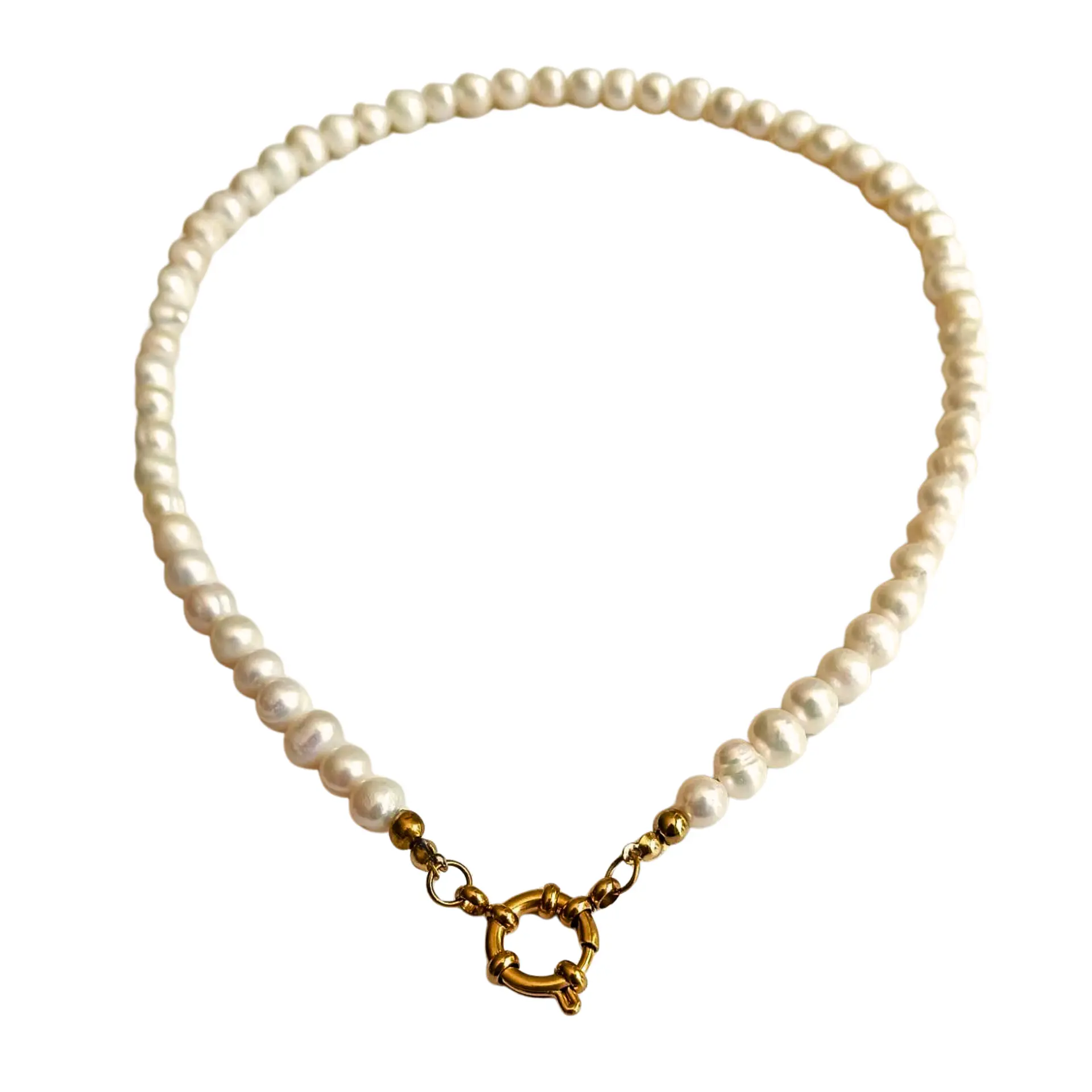 Gargantilla choker Cordelia perlas naturales de rio chapado en oro 18k Riviere 1