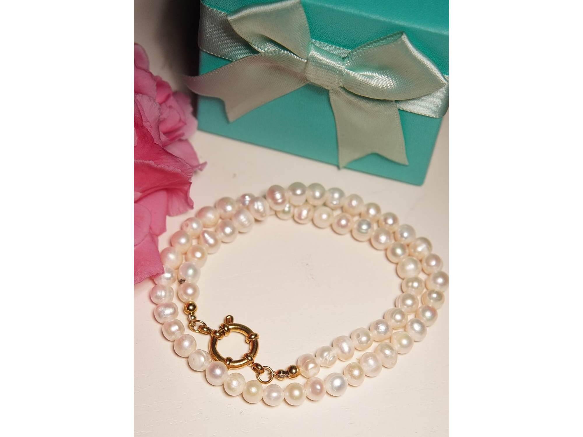 Gargantilla choker perlas naturales de rio chapado en oro 18k Riviere 11