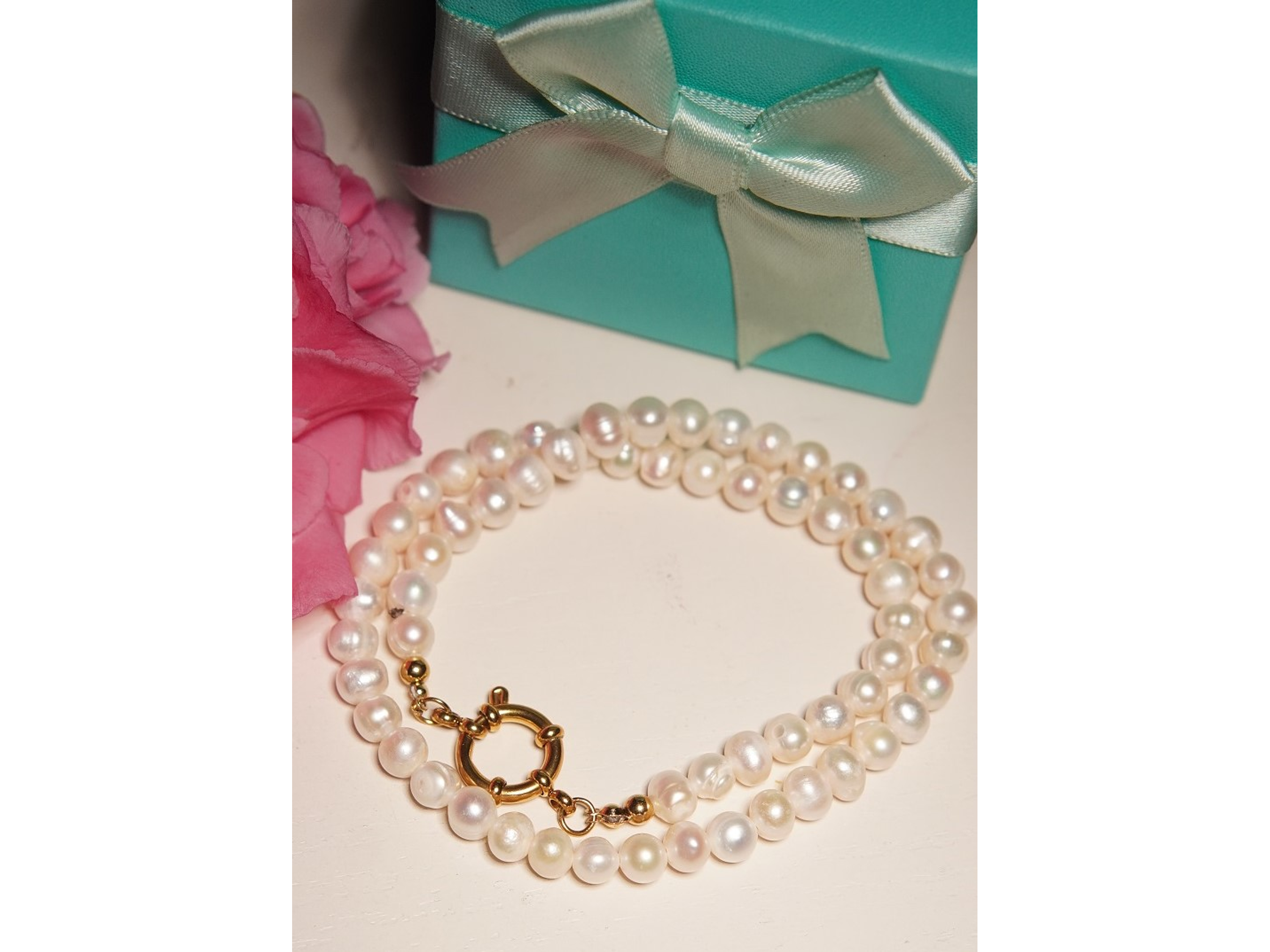 Gargantilla choker perlas naturales de rio chapado en oro 18k Riviere 11