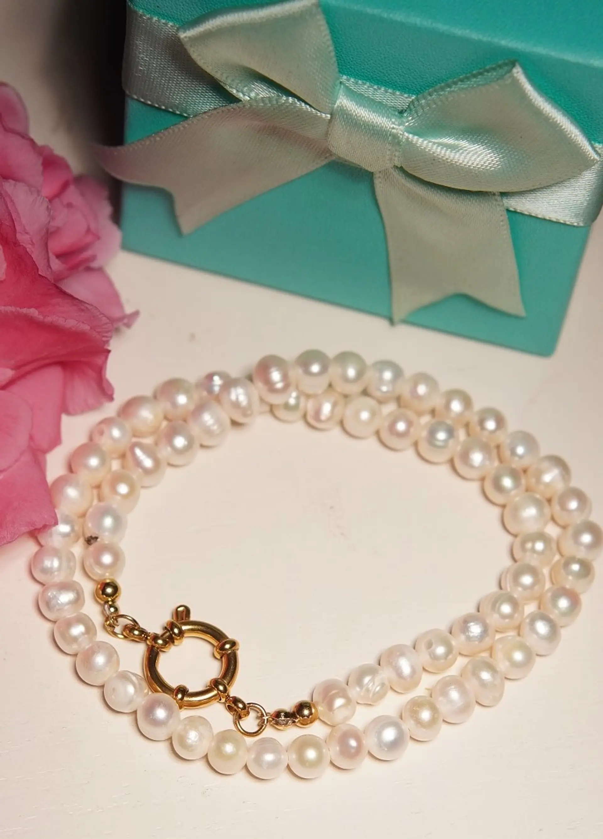 Gargantilla choker Cordelia perlas naturales de rio chapado en oro 18k Riviere 11
