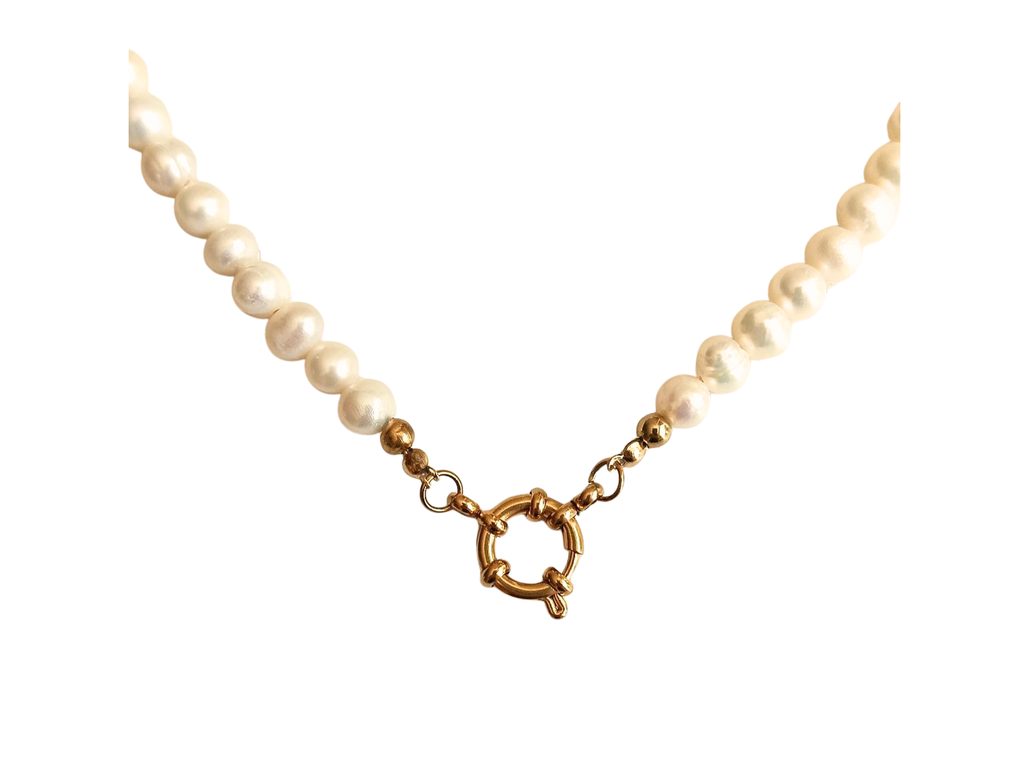 Gargantilla choker perlas naturales de rio chapado en oro 18k Riviere 12