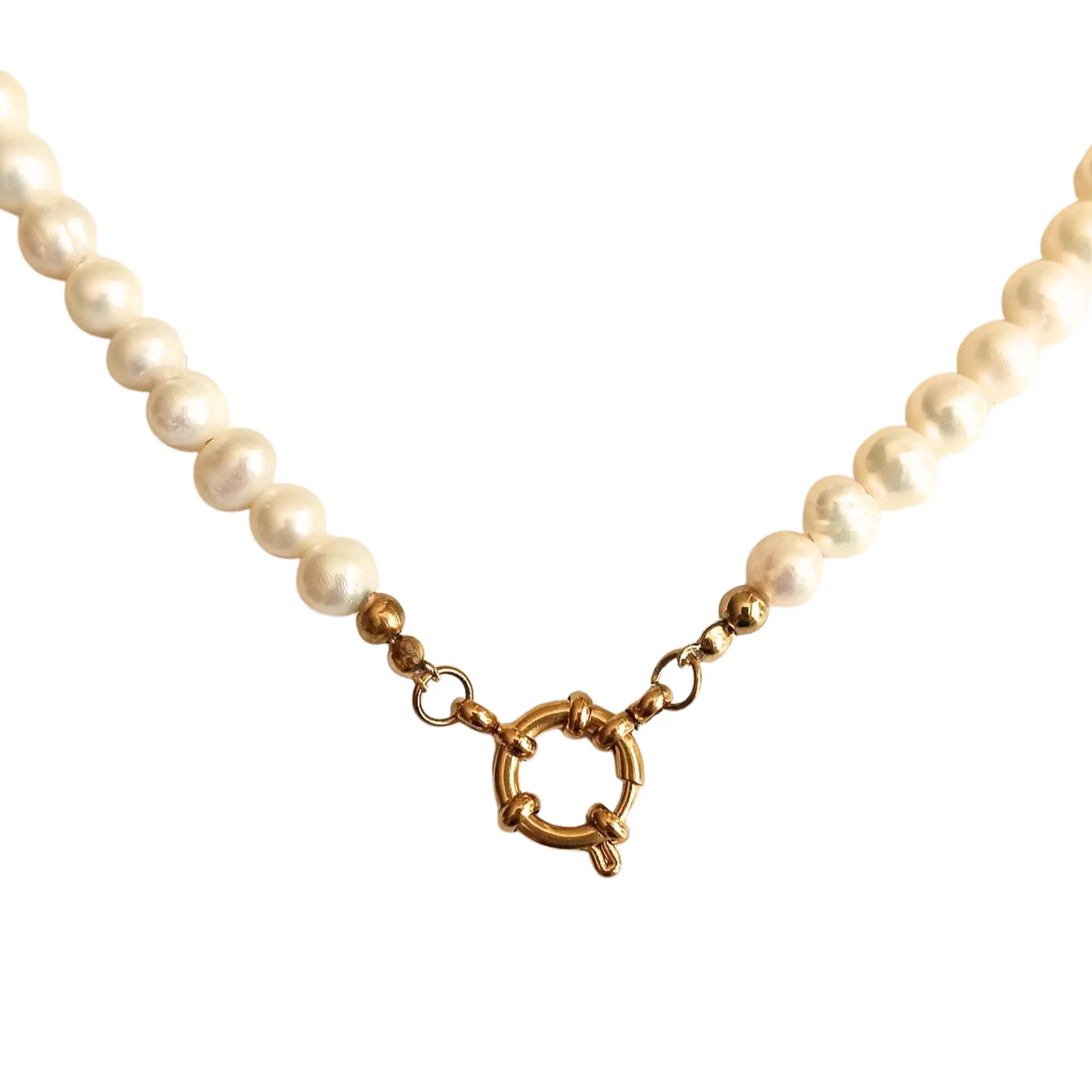 Gargantilla choker Cordelia perlas naturales de rio chapado en oro 18k Riviere 12